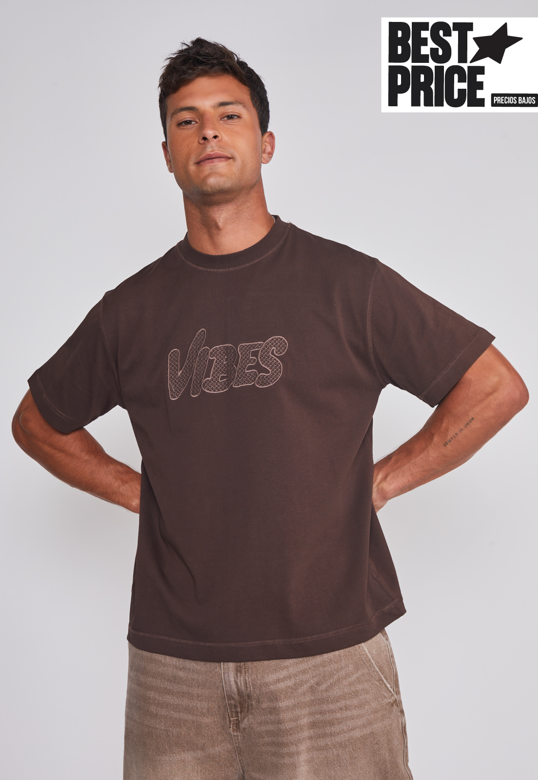 Polera Hombre Parche Café Sioux 1