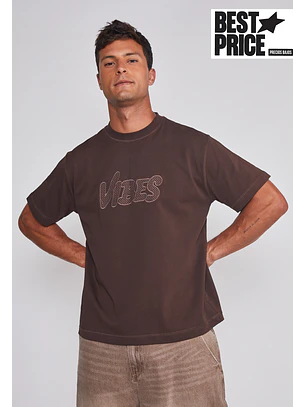 Polera Hombre Parche Café Sioux