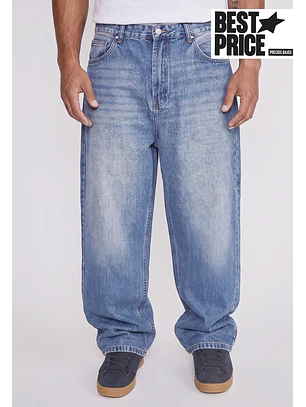 Jeans Hombre Baggy Oxidado Azul Sioux