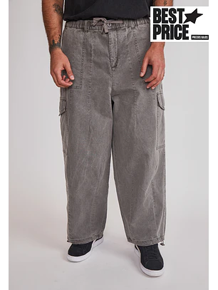 Pantalón Hombre Baggy Cargo Gris Sioux