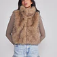 Chaqueta Mujer Sin Manga Piel Beige Sioux - Miniatura 1