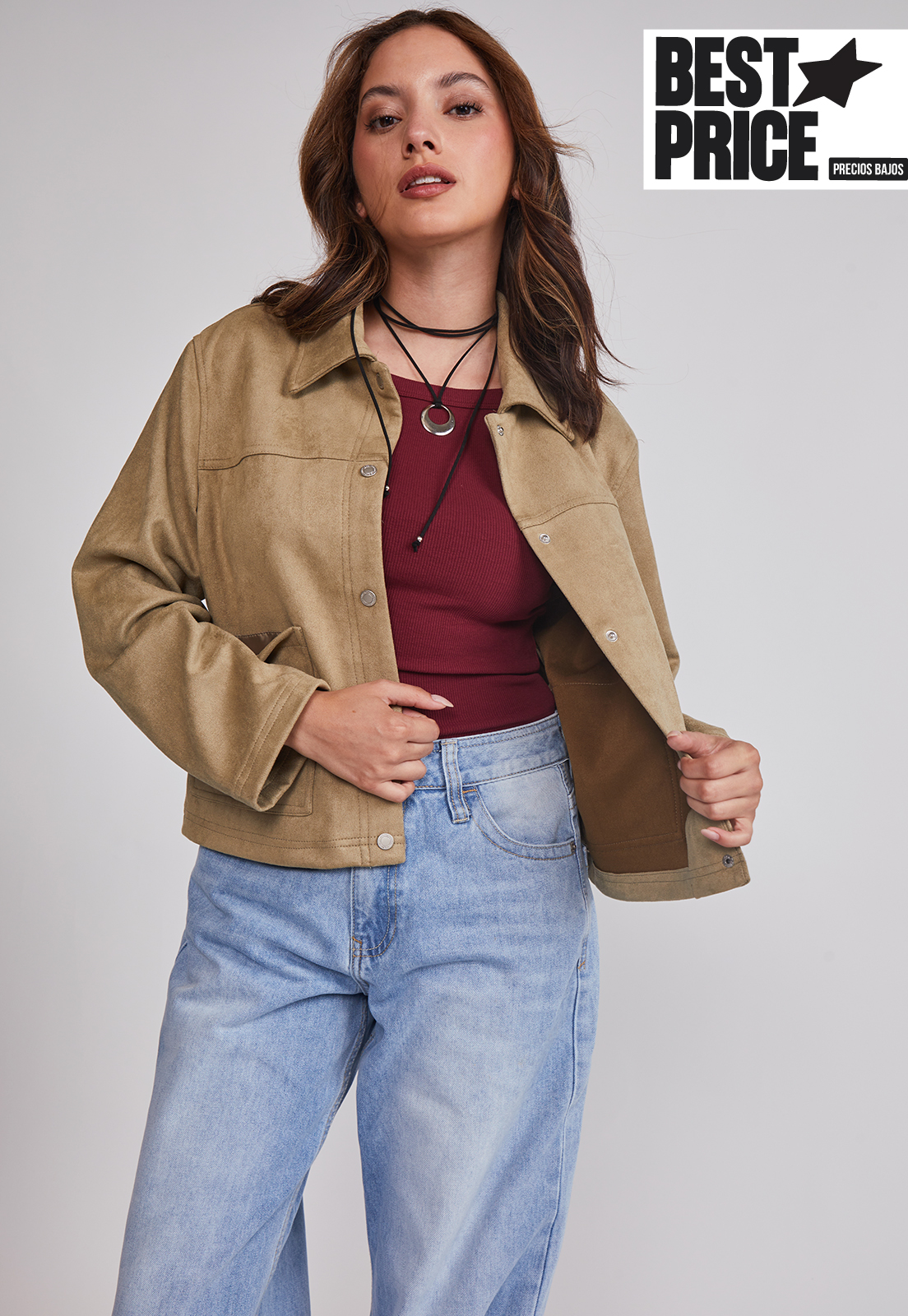 Chaqueta Mujer Bolsillos Delanteros Verde Sioux 1