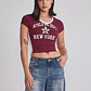 Polera Mujer Estrella NY Burdeo Sioux - Miniatura 1