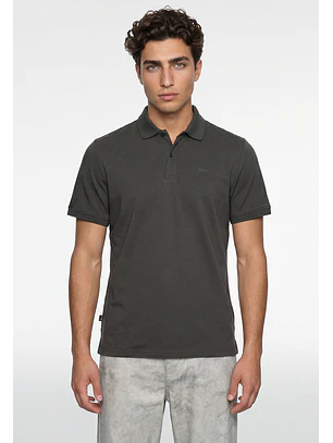 Polera Hombre Cuello Camisa Verde