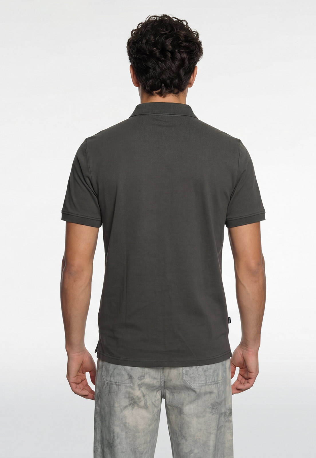 Polera Hombre Cuello Camisa Verde 3