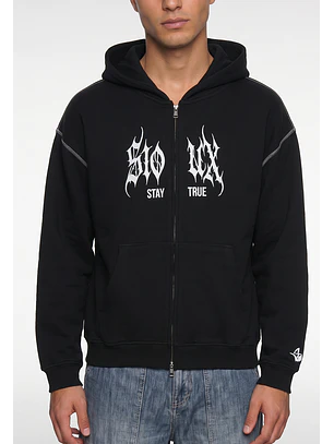 Polerón Hombre Boxy Fit Costuras Negro