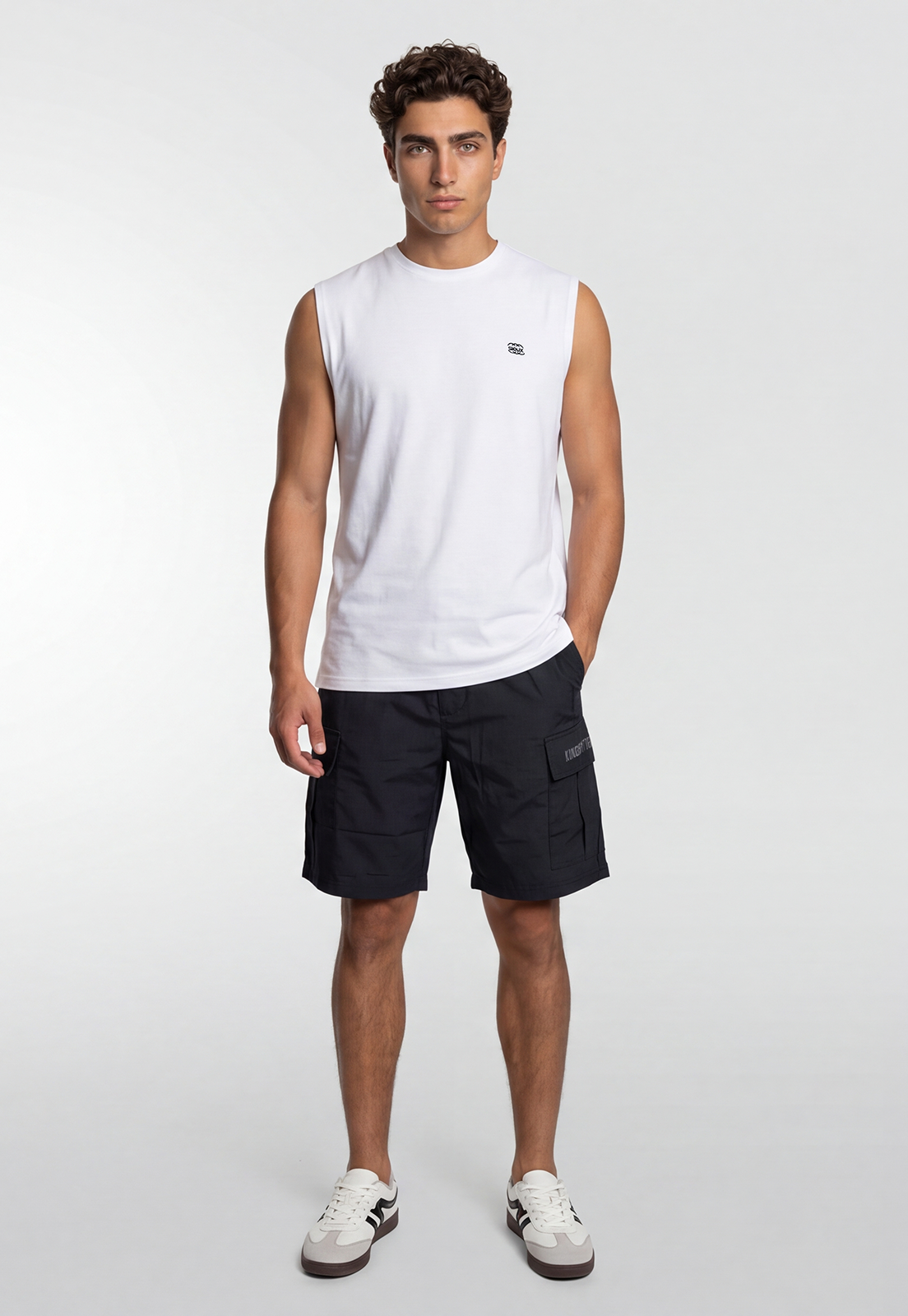 Sudadera Hombre Training Print Oversize Blanco 2