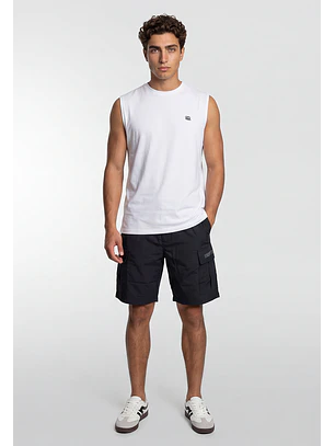 Sudadera Hombre Training Print Oversize Blanco