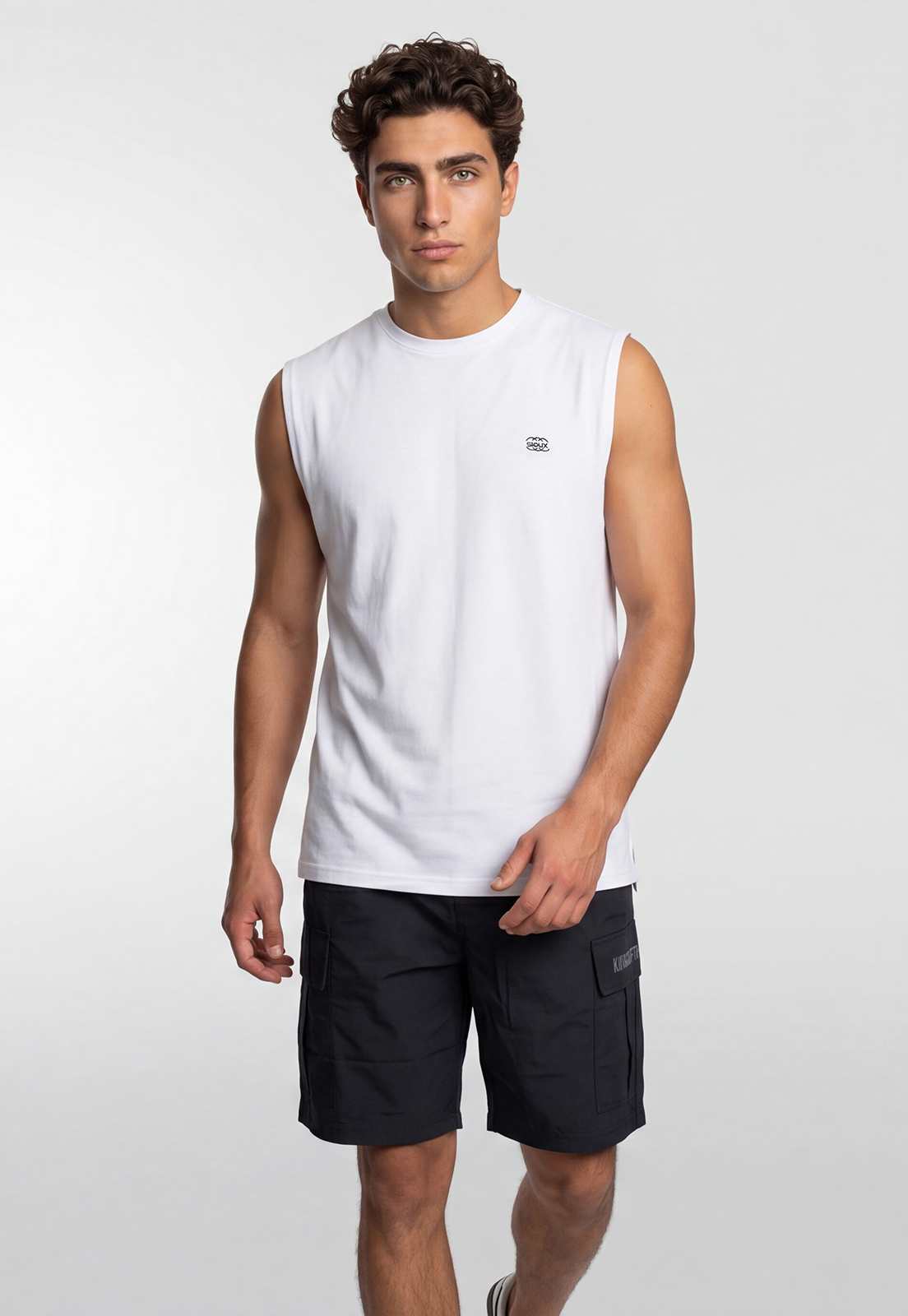 Sudadera Hombre Training Print Oversize Blanco 1