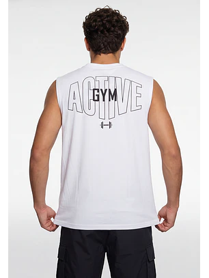 Sudadera Hombre Print Oversize Blanco Training