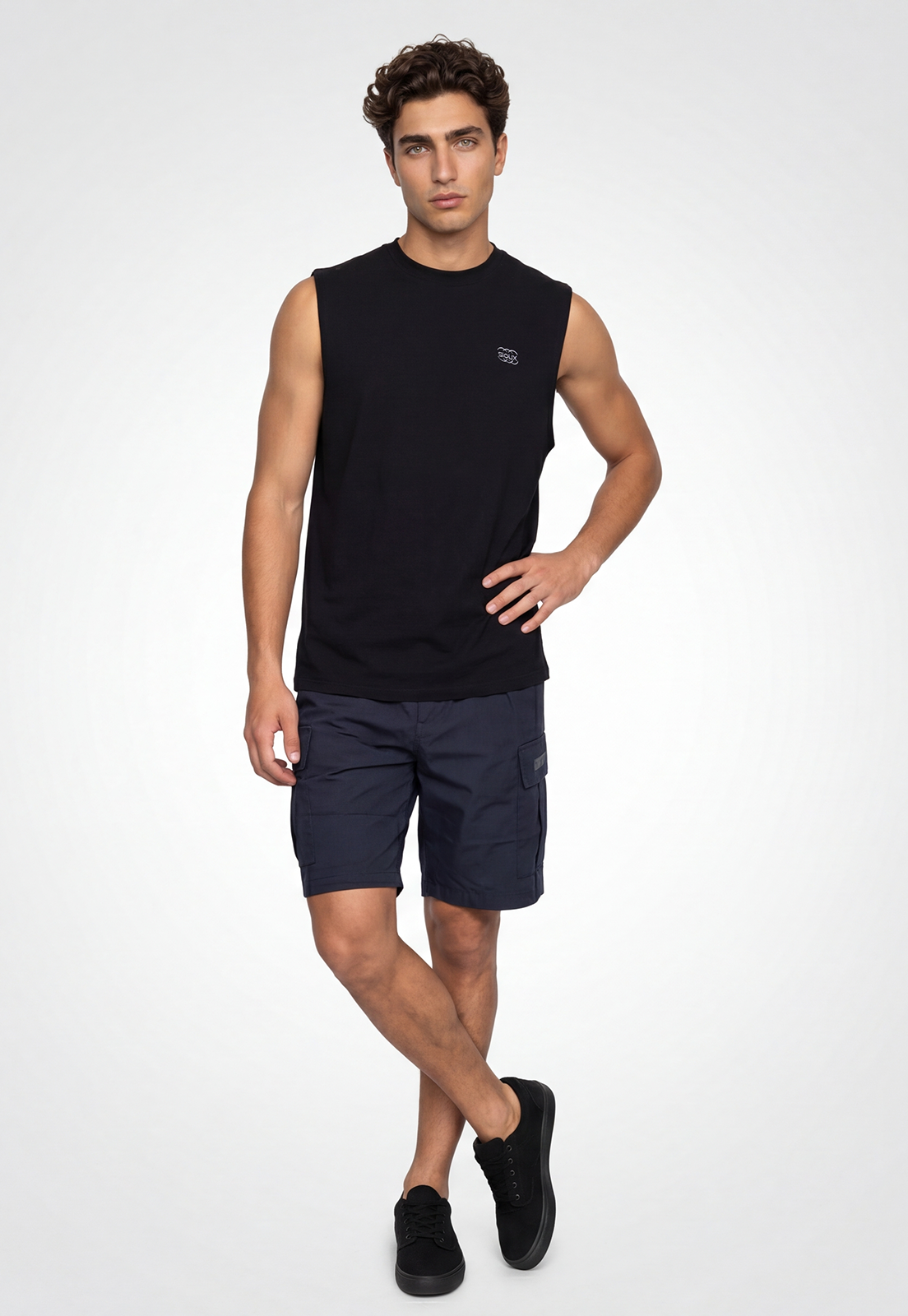 Sudadera Hombre Training Print Oversize Negro 2