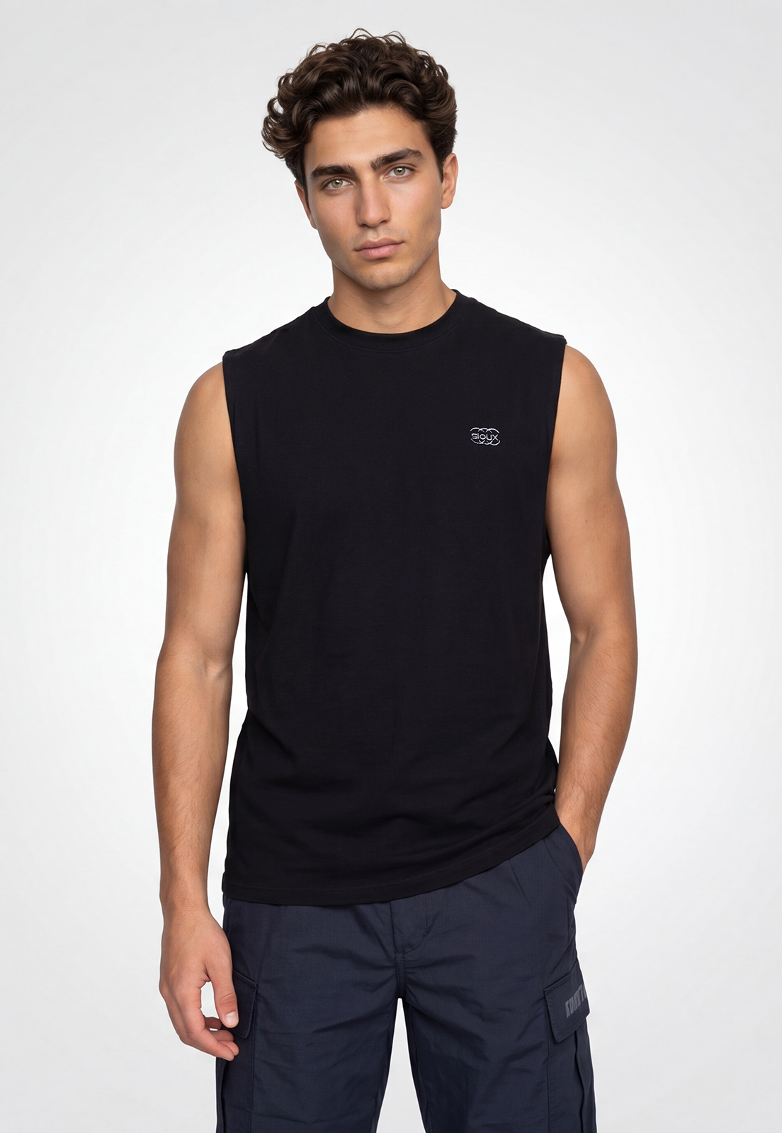 Sudadera Hombre Training Print Oversize Negro 1