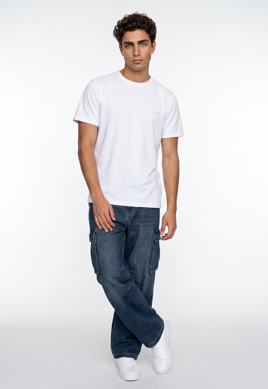 Polera Hombre Basic Logo Blanco 2