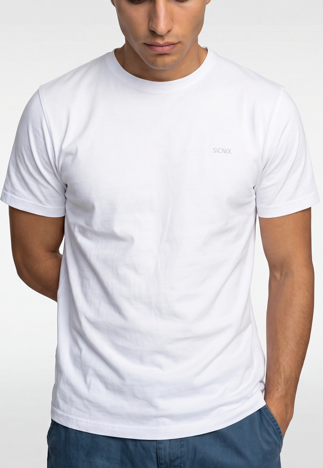 Polera Hombre Basic Logo Blanco 3