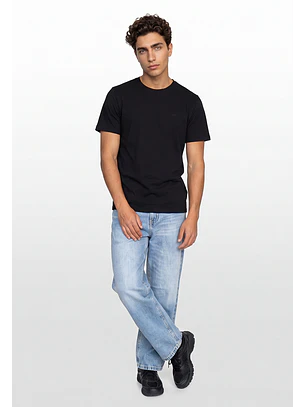 Polera Hombre Basic Logo Negro