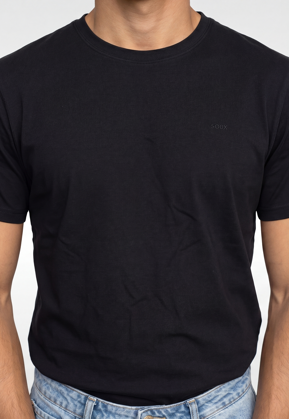 Polera Hombre Basic Logo Negro 3