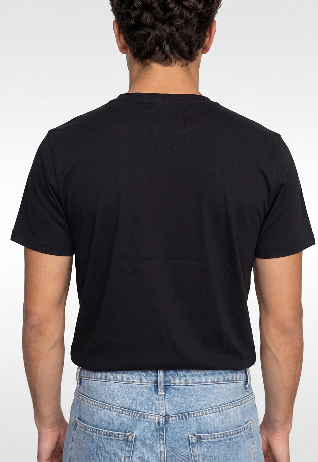 Polera Hombre Basic Logo Negro 4