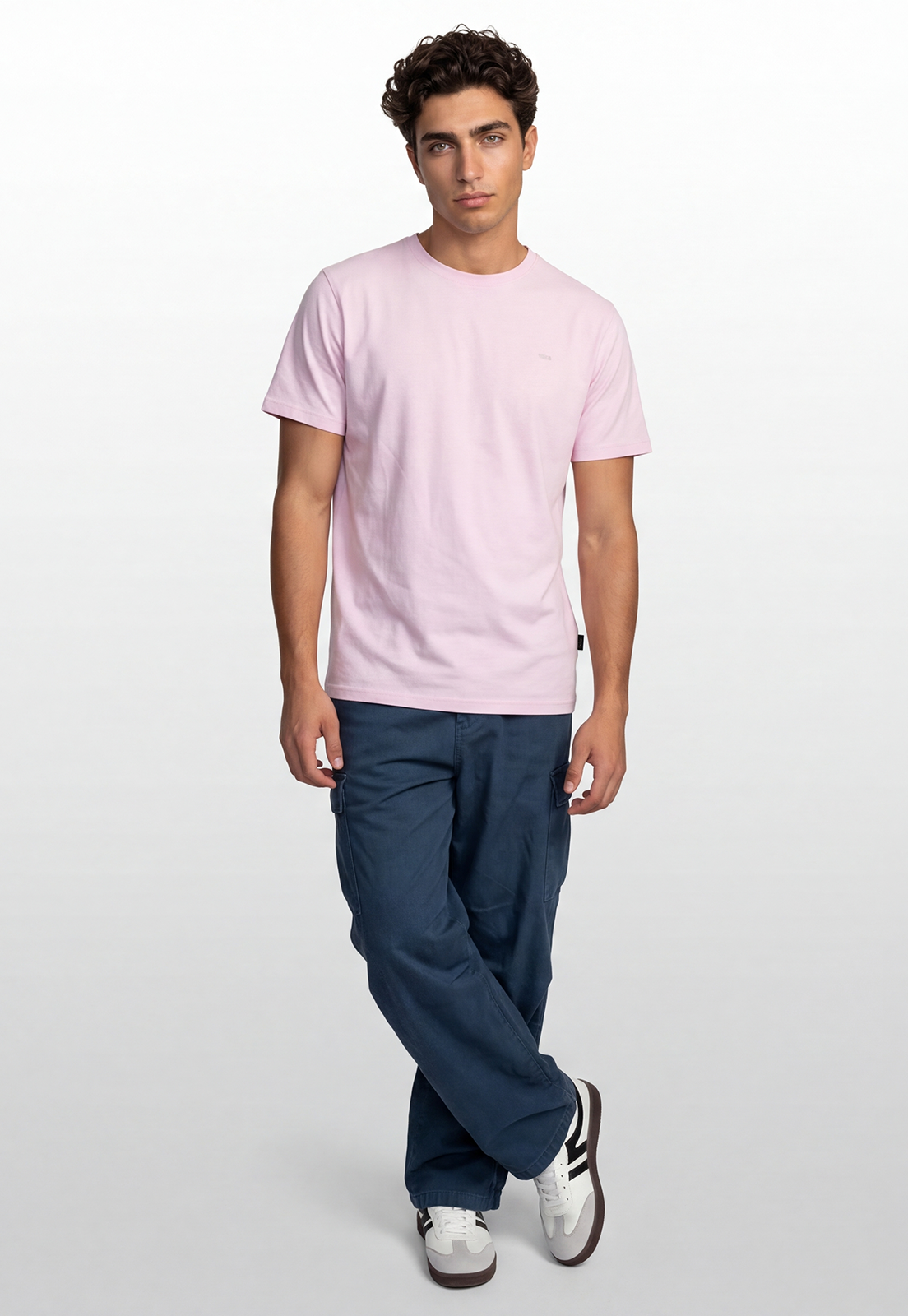 Polera Hombre Basic Logo Rosado 2