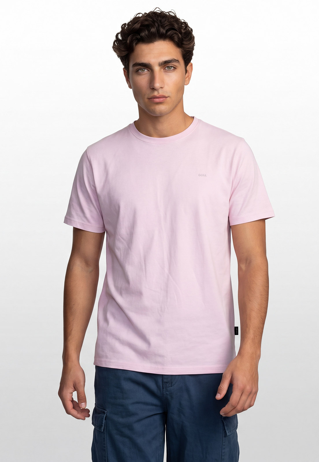 Polera Hombre Basic Logo Rosado 1