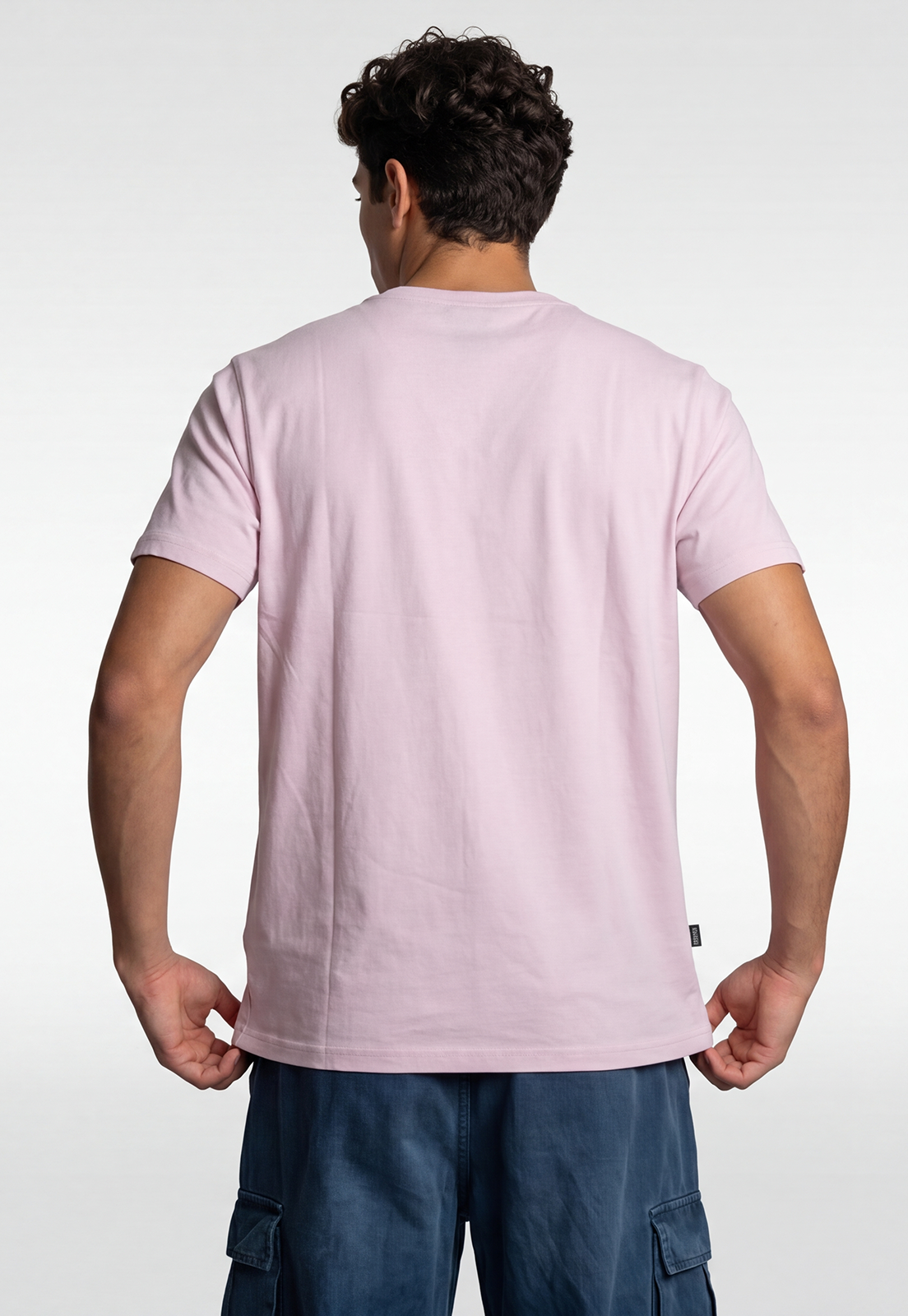 Polera Hombre Basic Logo Rosado 4