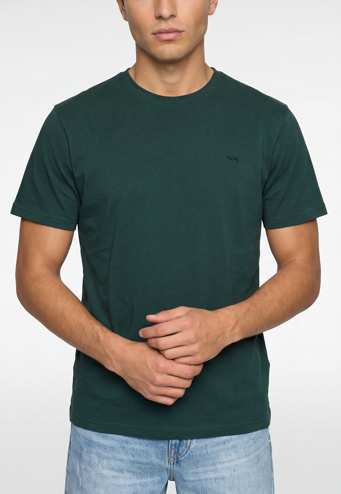 Polera Hombre Basic Logo Verde 3