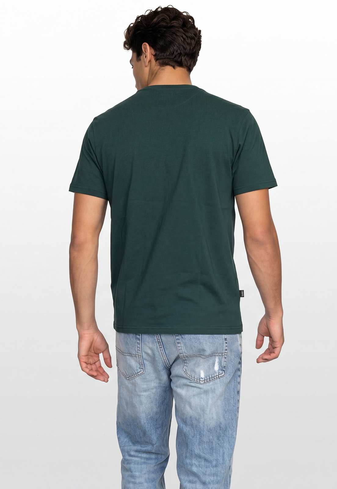 Polera Hombre Basic Logo Verde 4