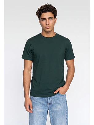 Polera Hombre Basic Logo Verde