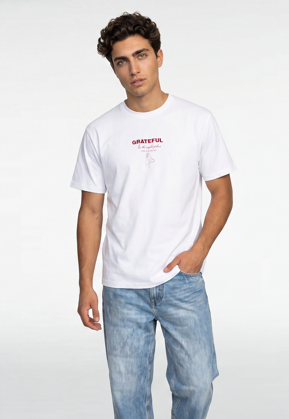 Polera Hombre Flock Dog Blanco 1