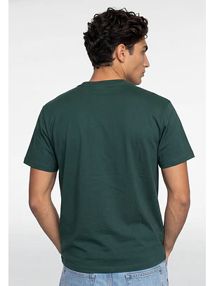 Polera Hombre Frase Bordado Verde