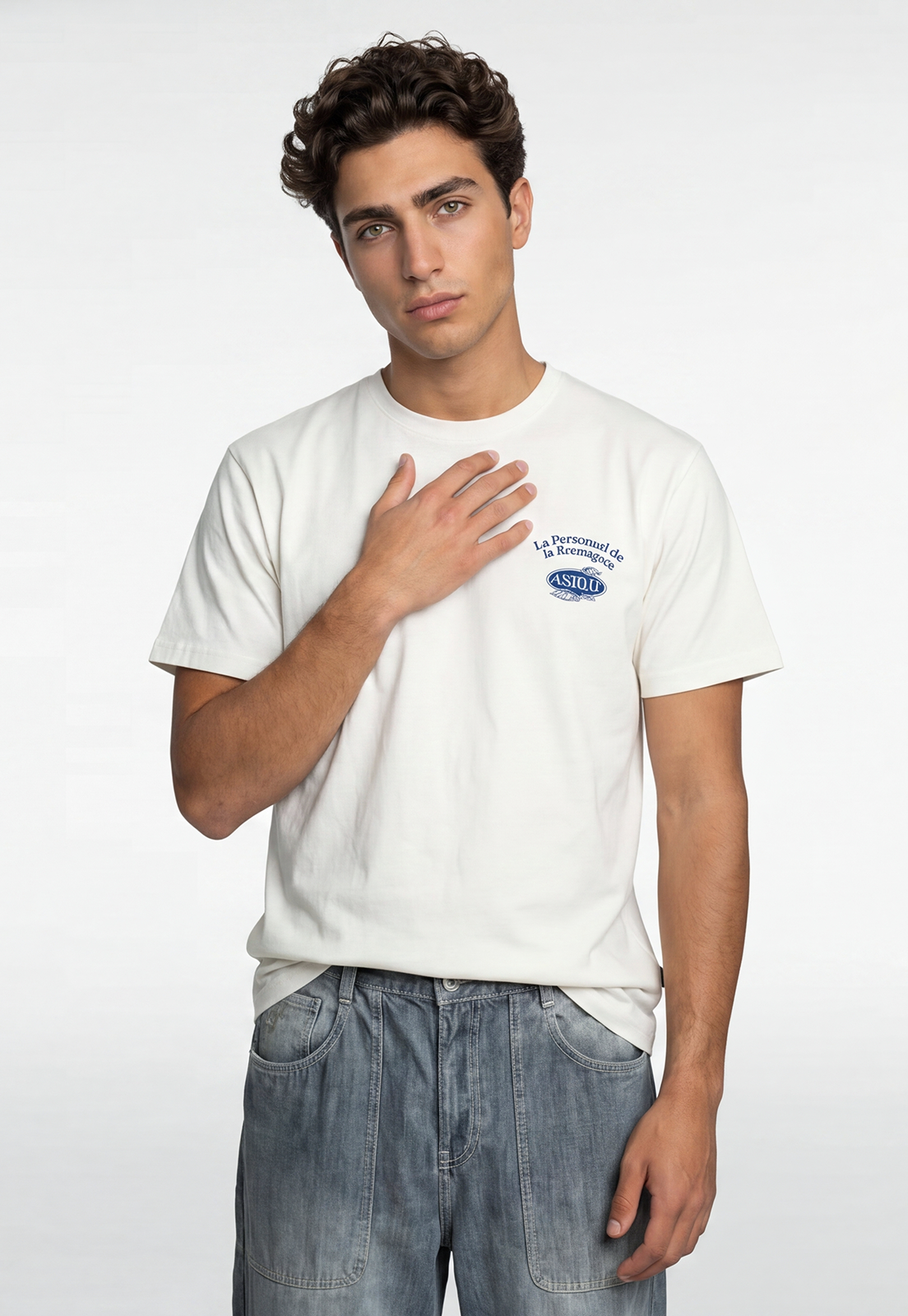 Polera Hombre Croissant Blanco 1