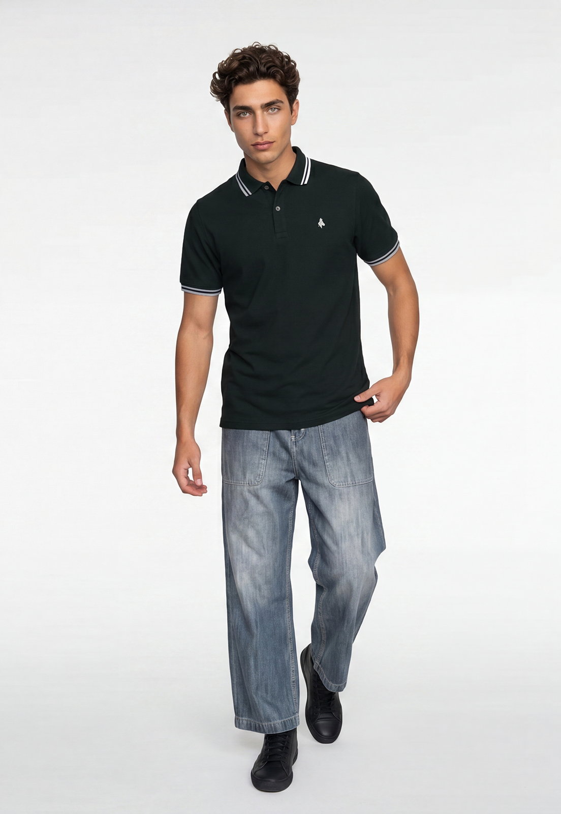 Polera Hombre Piqué Verde 2
