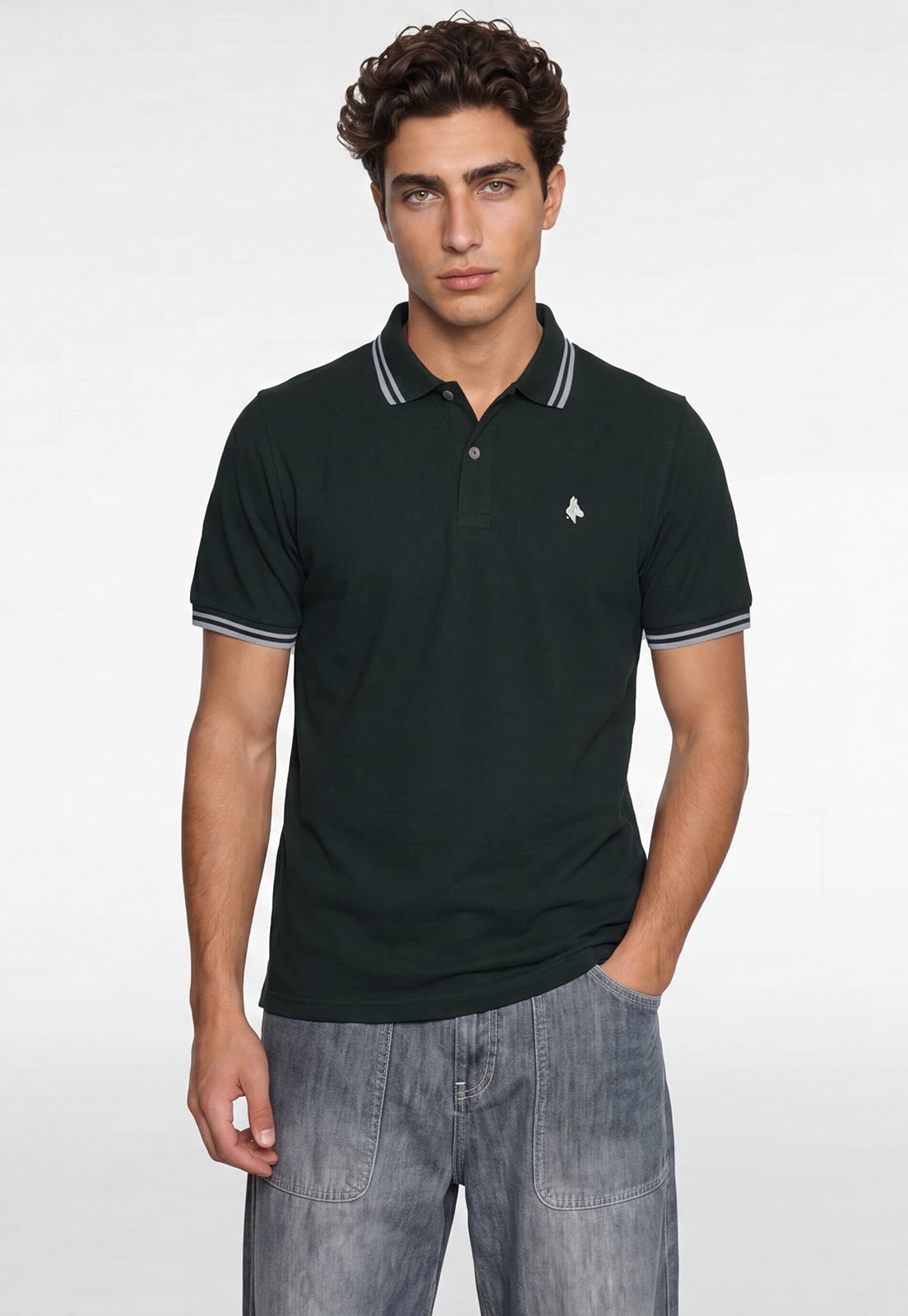Polera Hombre Piqué Verde 1