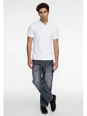 Polera Hombre Piqué Blanco