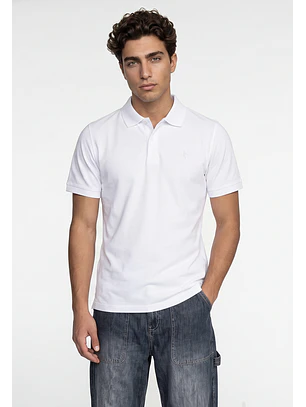 Polera Hombre Piqué Blanco