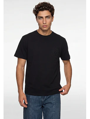 Polera Hombre Bordados Negro