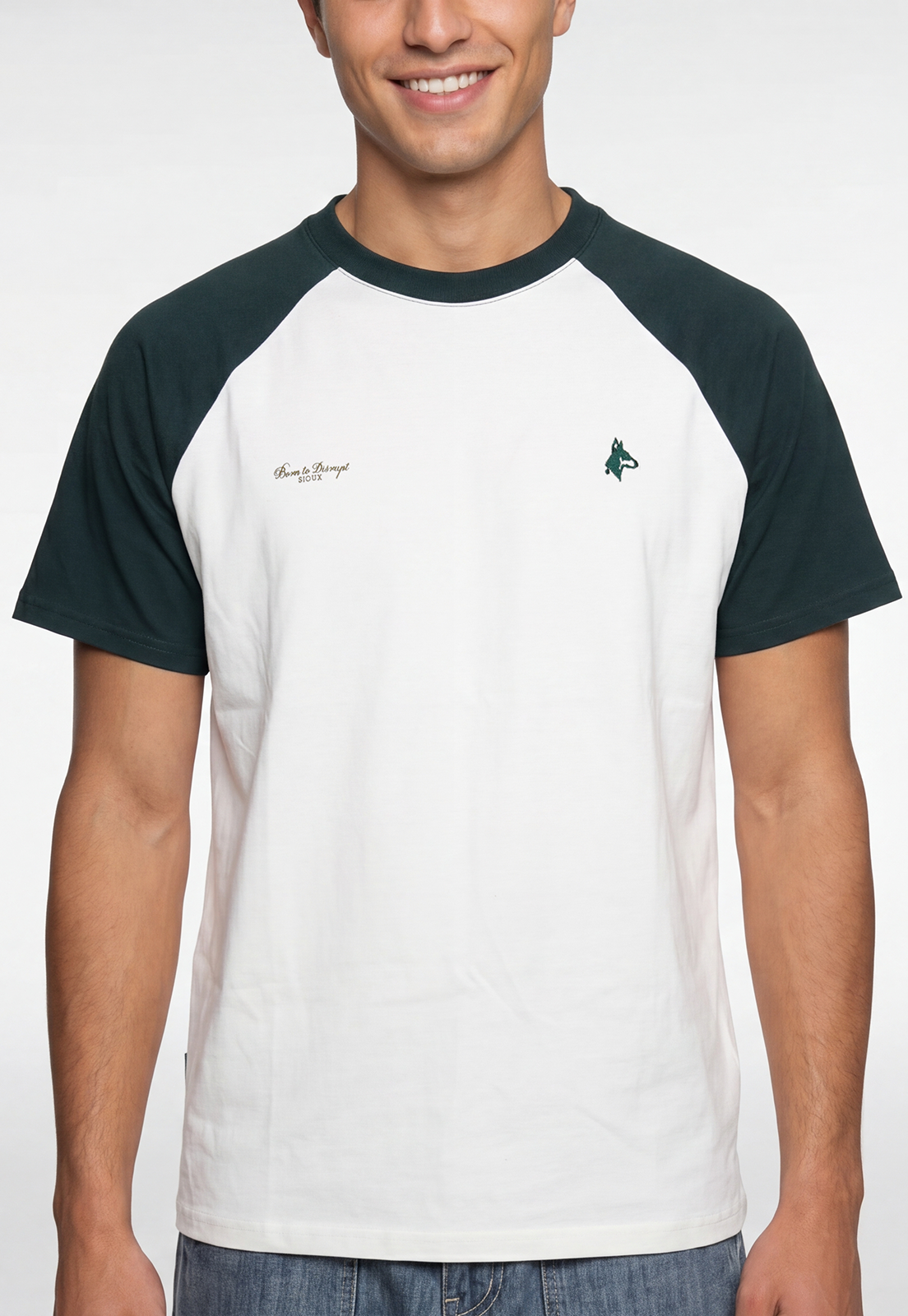 Polera Hombre Bicolor Verde 3