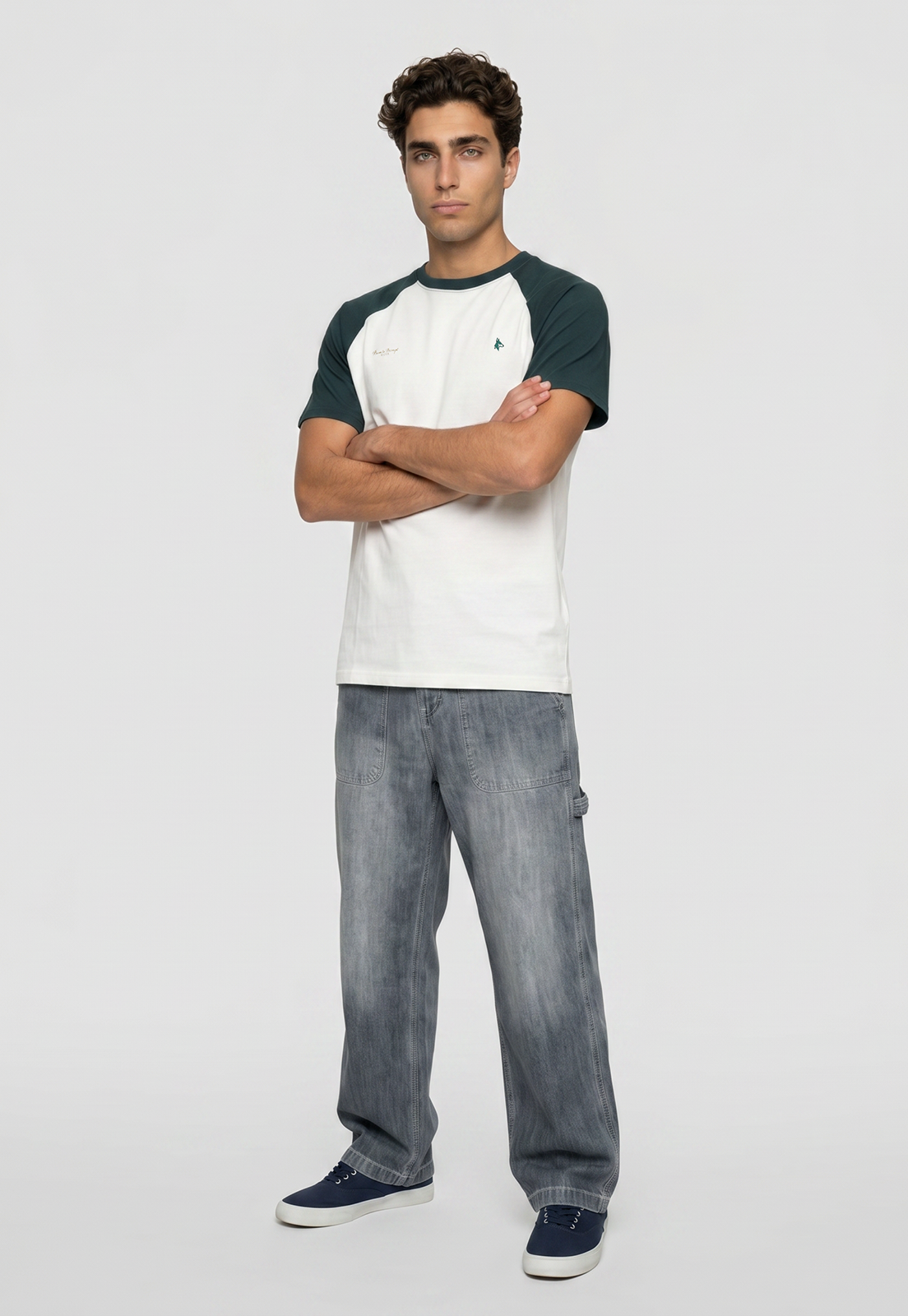 Polera Hombre Bicolor Verde 2