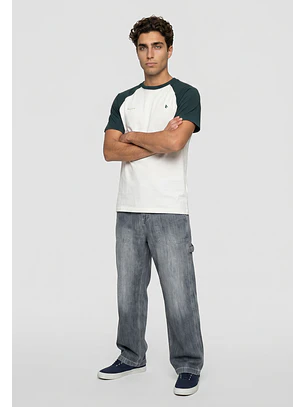Polera Hombre Bicolor Verde