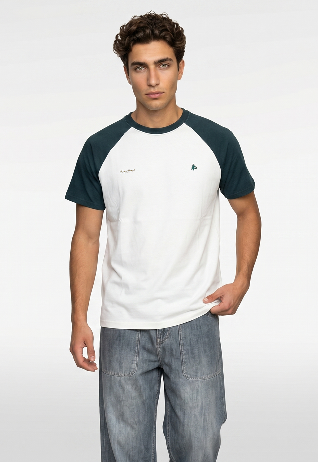 Polera Hombre Bicolor Verde 1