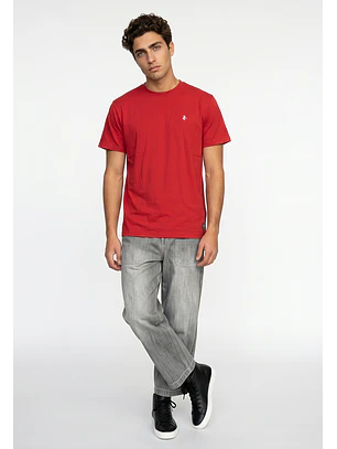 Polera Hombre Bordado Rojo