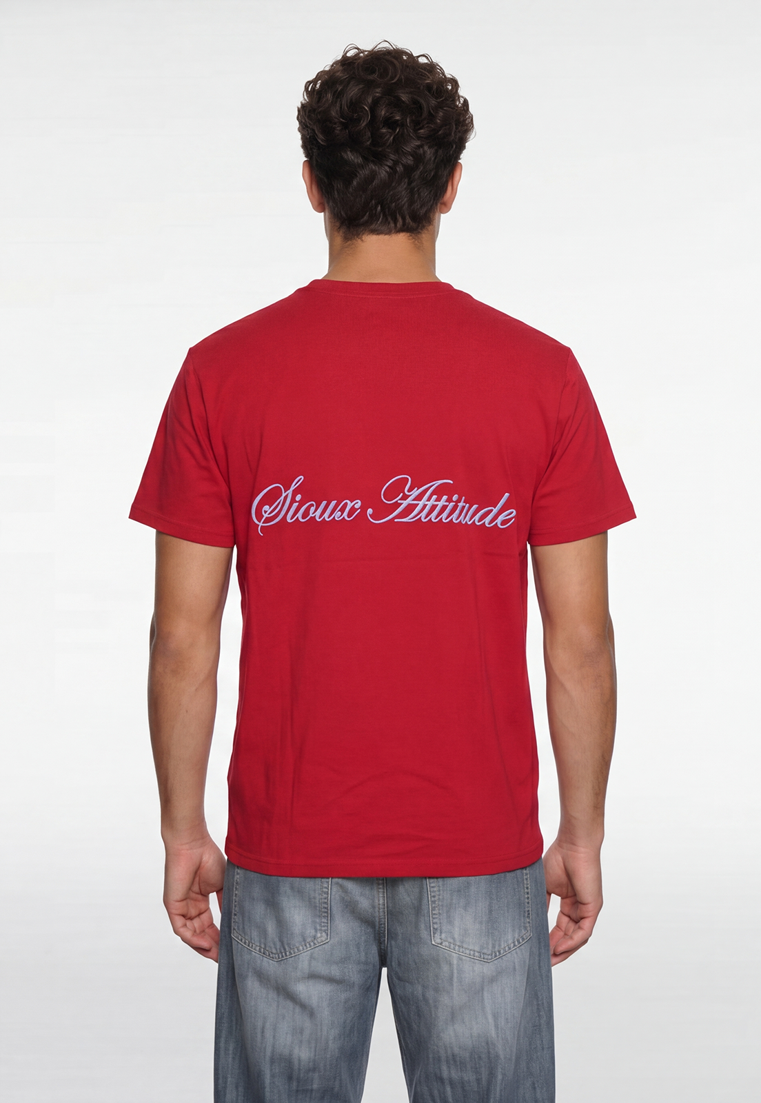 Polera Hombre Bordado Rojo 4