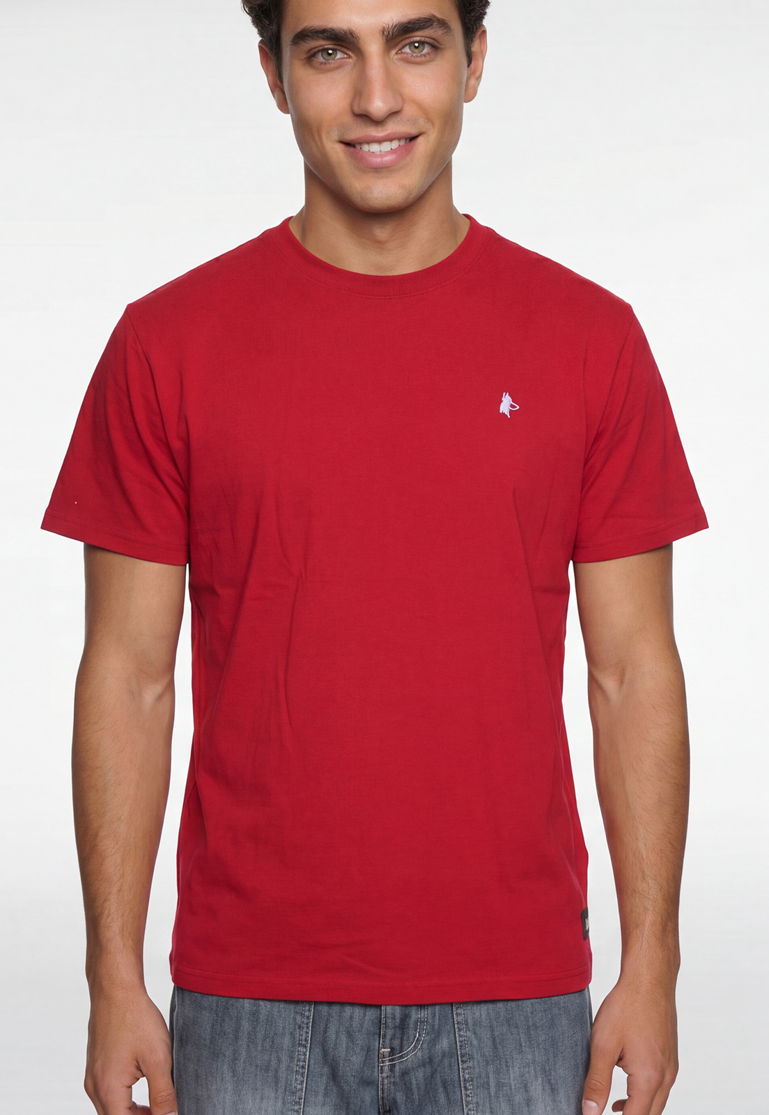 Polera Hombre Bordado Rojo 3