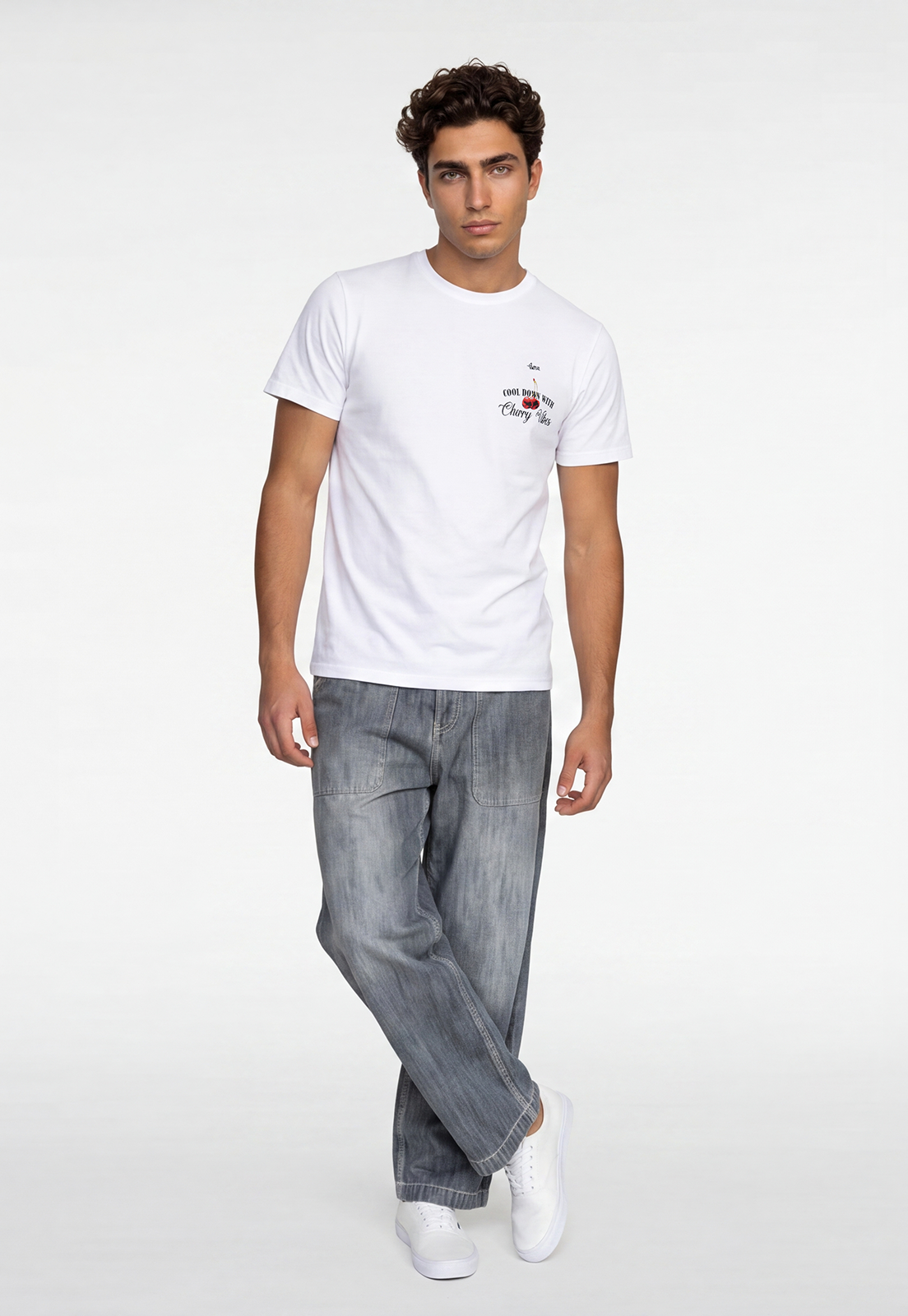 Polera Hombre Hielos Guindas Blanco 2