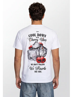 Polera Hombre Hielos Guindas Blanco