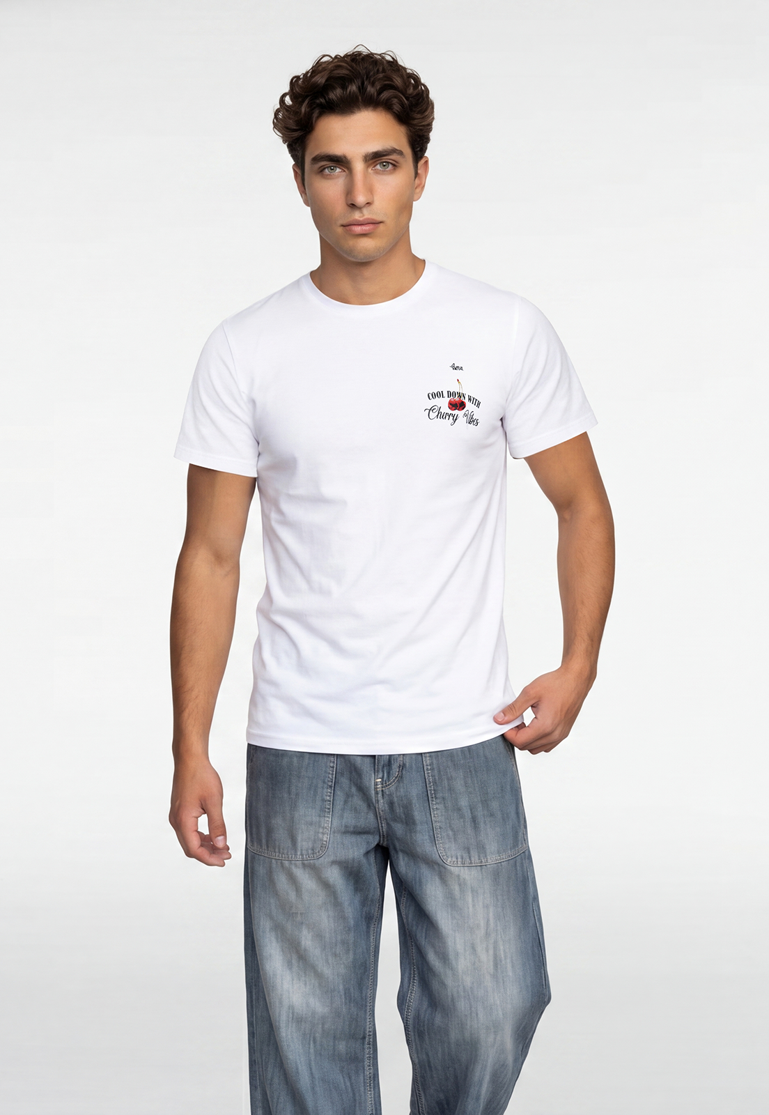 Polera Hombre Hielos Guindas Blanco 1