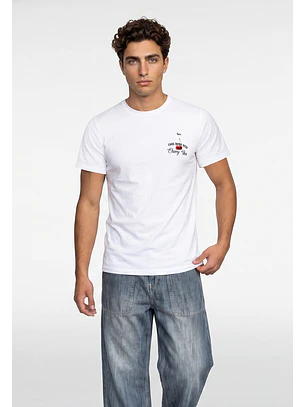 Polera Hombre Hielos Guindas Blanco