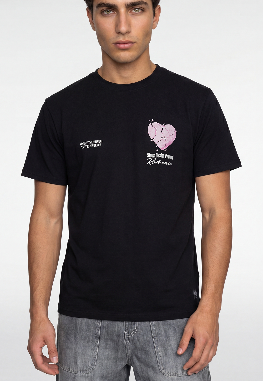 Polera Hombre Corazón Diablo Negro 3