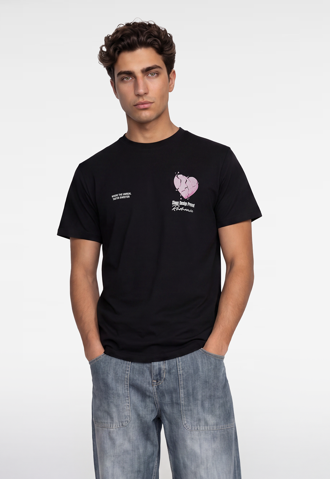 Polera Hombre Corazón Diablo Negro 1