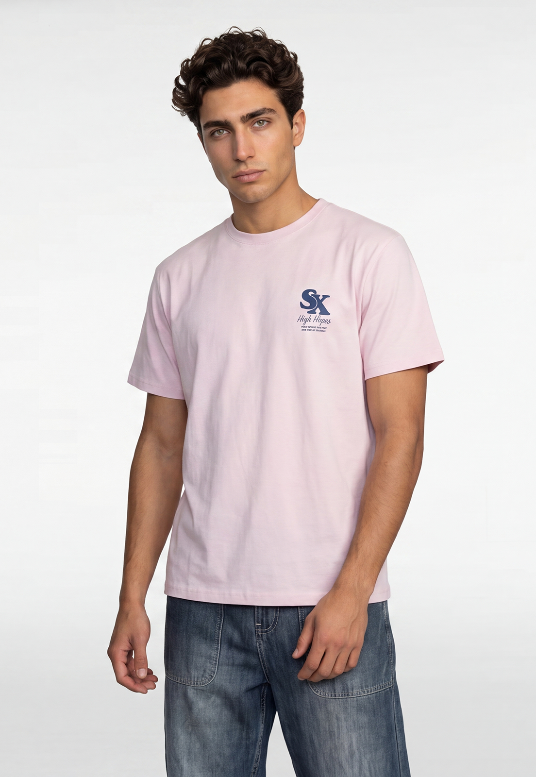 Polera Hombre Print SX Rosado 1