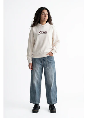 Polerón Mujer Hoodie Stars Back Crudo